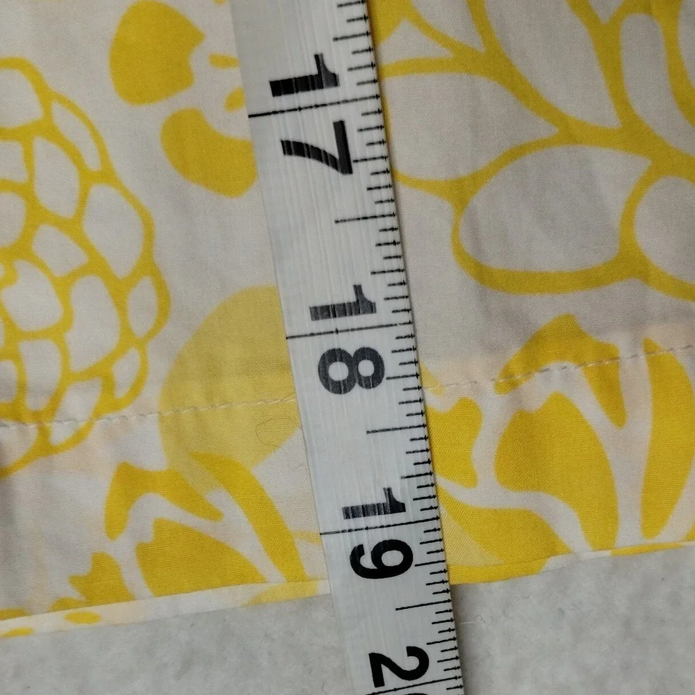L.L.Bean Floral Skort Yellow White Cotton Blend‎ Casual Skirt Size 18 Petite